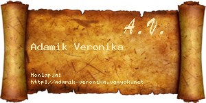 Adamik Veronika névjegykártya